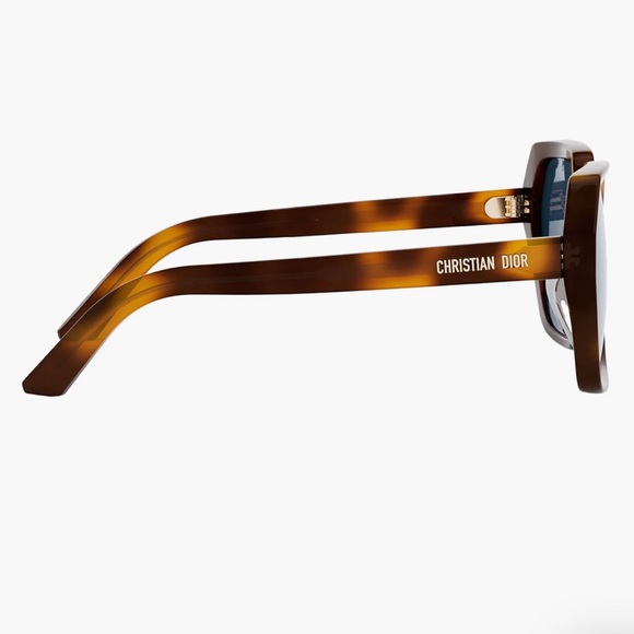 SALE✨CHRISTIAN DIOR blonde Havana DiorMidnight S2F Geometric Sunglasses - Picture 10 of 17